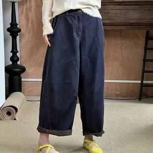 肖肖分享 复古 斜纹混纺炒色大长裤240318-1