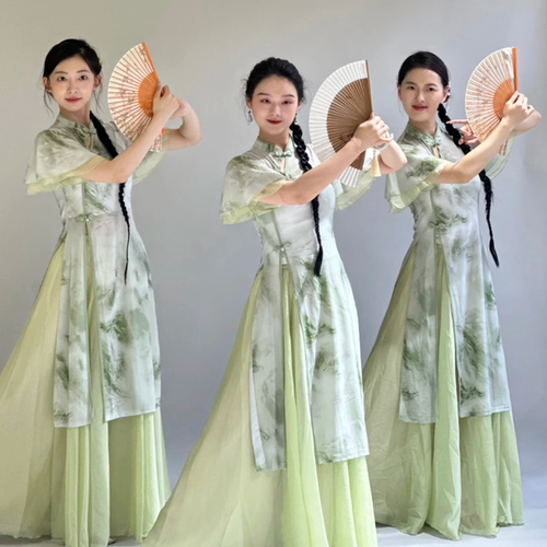 古典舞蹈服新中式旗袍纱衣练功服