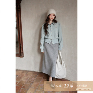 上衣半身裙套装 韩系气质洋气独特绝美漂亮开衫 女 冬季 夕蒙2025新款