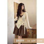 夕蒙2025新款秋季韩系气质小个子小众别致独特长袖t恤连衣裙套装