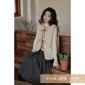 高级上衣小众洋气休闲羊羔毛圆领背心马甲女 时尚 夕蒙2025新款 冬季