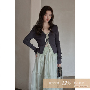 假两件针织衫 夕蒙2026新款 长袖 洋气上衣别致独特薄款 春秋韩系时尚