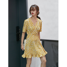 裙子收腰显瘦气质仙女超仙甜美雪纺碎花连衣裙女 夕蒙2019新款 夏季