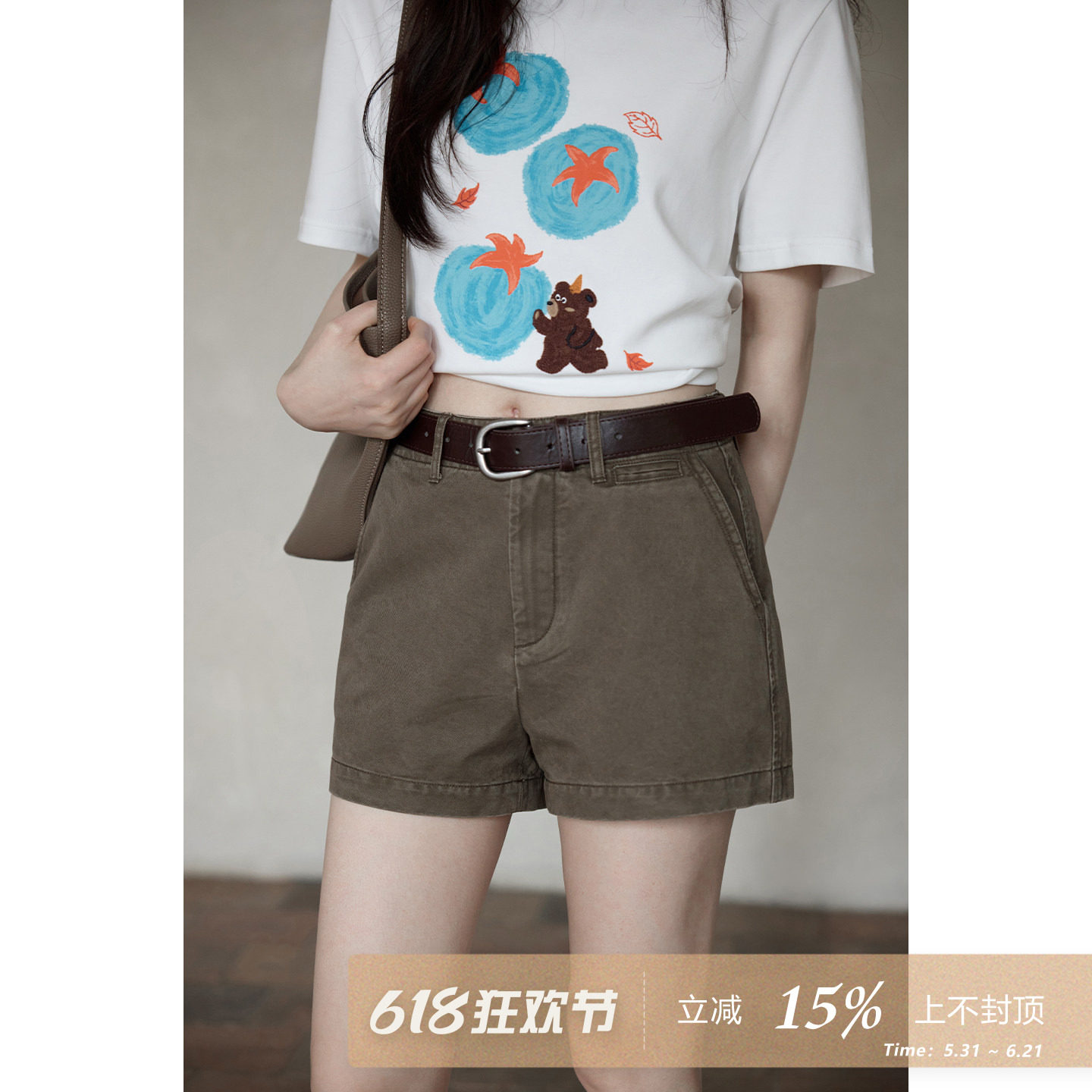 夕蒙2026新款夏季韩系高级好看裤子显身材咖色热裤显瘦休闲短裤女