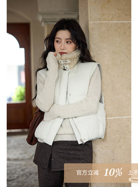 夕蒙2025新款冬季小个子设计感巨好看小众洋气立领羽绒服马甲外套
