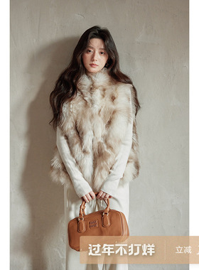 夕蒙2025新款冬季韩系巨好看绝美设计感独特流行小众毛绒马甲外套