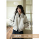 韩系气质上衣短款 夕蒙2025新款 冬季 小个子巨好看绝美灰色翻领外套