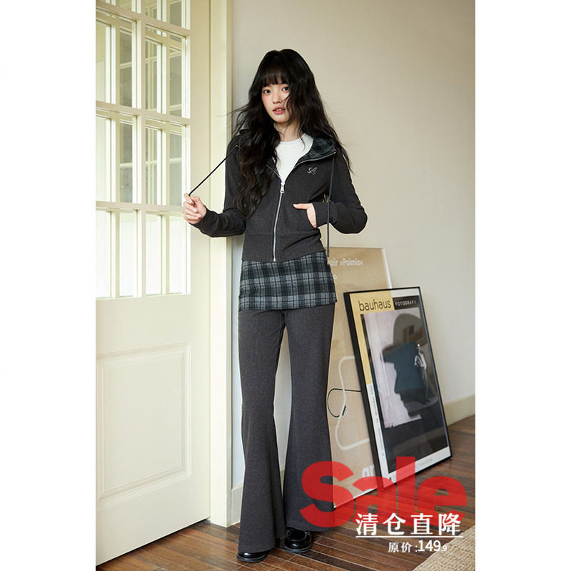 【清仓秒杀】冬季韩系小个子时尚洋气小众高级深灰卫衣裤子套装女,女装/女士精品,卫衣/绒衫,淘宝优惠券,粉丝福利购,淘宝优惠卷