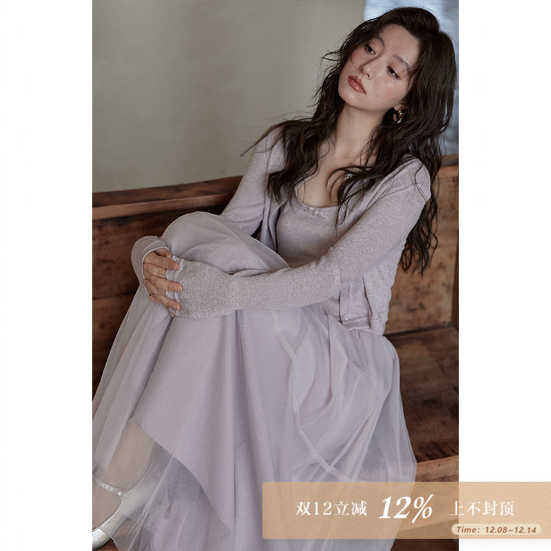 9折/夕蒙2025秋独特绝美别致上衣小众小个子气质高级洋气开衫t恤