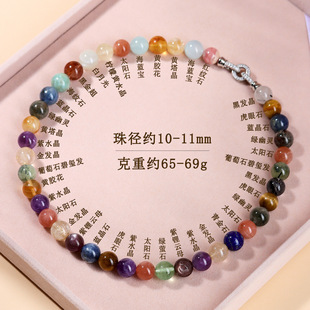 韦雪同款天然多宝水晶项链时尚原创绿幽灵海蓝宝多彩色爆款送礼