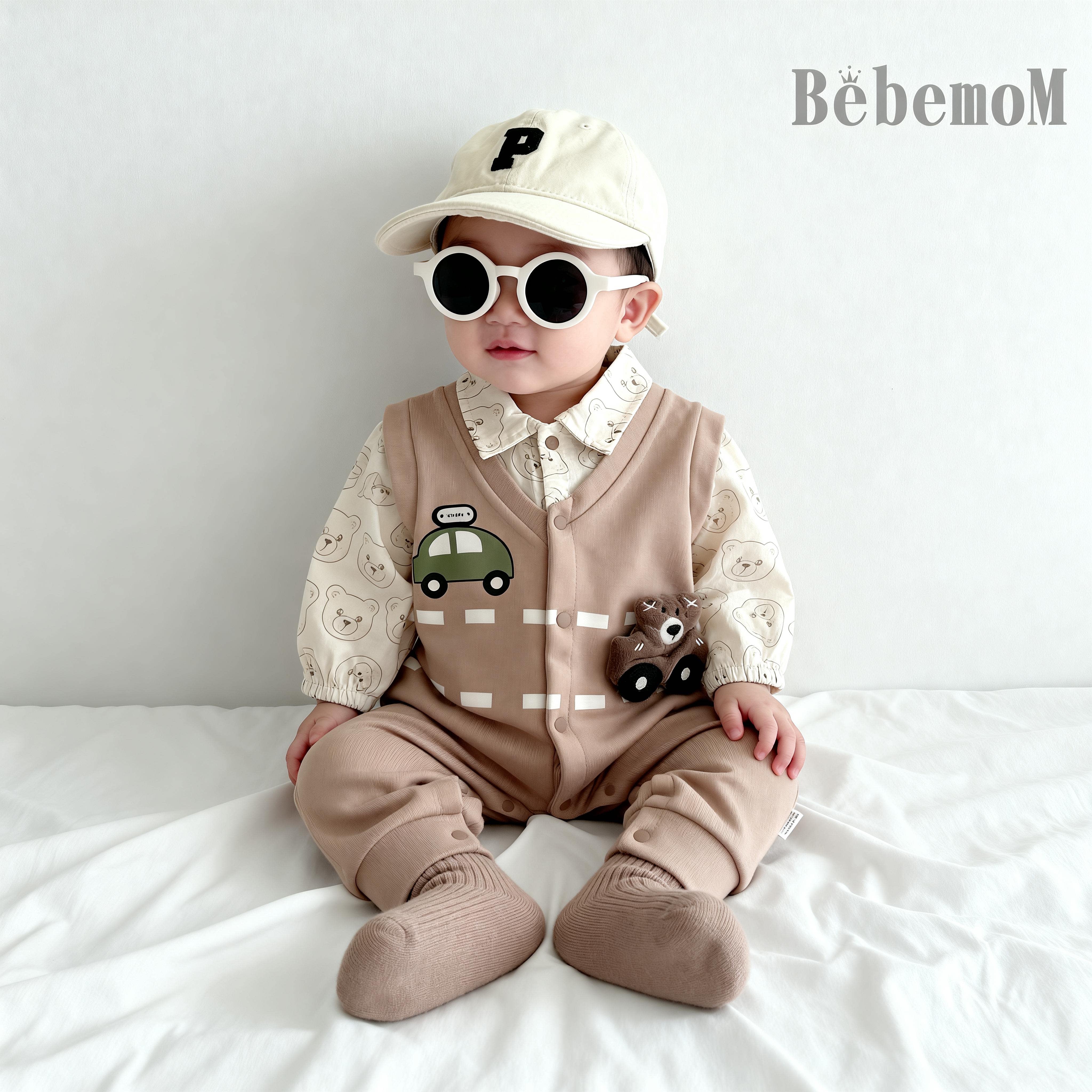 婴儿衣服春秋宝宝连体衣01岁新生儿可爱满月百天双层哈衣外出