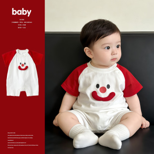 2026夏上新男女婴儿小月龄宝宝夏装短袖哈衣包屁衣连体衣爬爬服