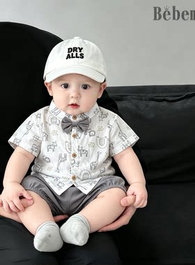 夏季韩版男童套装礼服04岁短袖