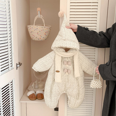 新生婴儿衣服夹棉加厚保暖羽绒棉