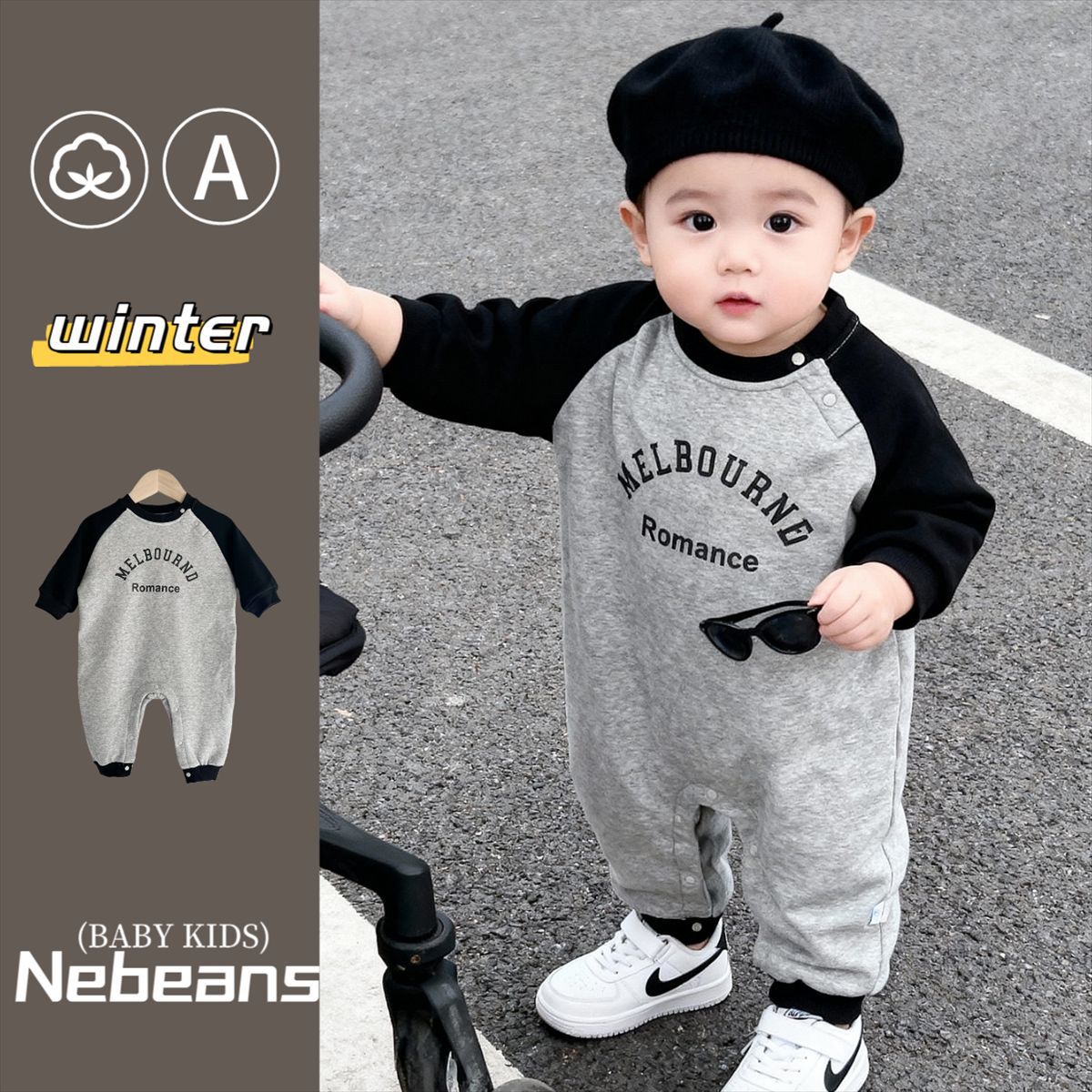 冬款加绒婴儿服装0-2岁男宝宝