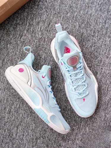 李宁李宁闪击9TD防滑耐磨低帮实战篮球鞋蓝银色男鞋ABPT001