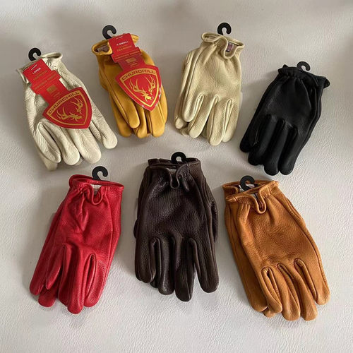 雷摩丘吉尔机车骑行皮手套