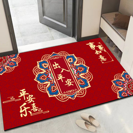 家用门垫满铺入户门玄关垫进门喜庆红色地垫入户进门吸水防滑脚垫