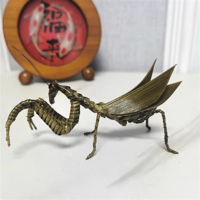 精品非遗中国棕编螳螂草编小昆虫纯手工制作