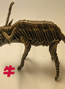 棕编工艺品牛纯手工水性光亮