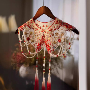 云肩马面裙披肩百搭中国风短款圆领小外套2024新款小外套坎肩仙气