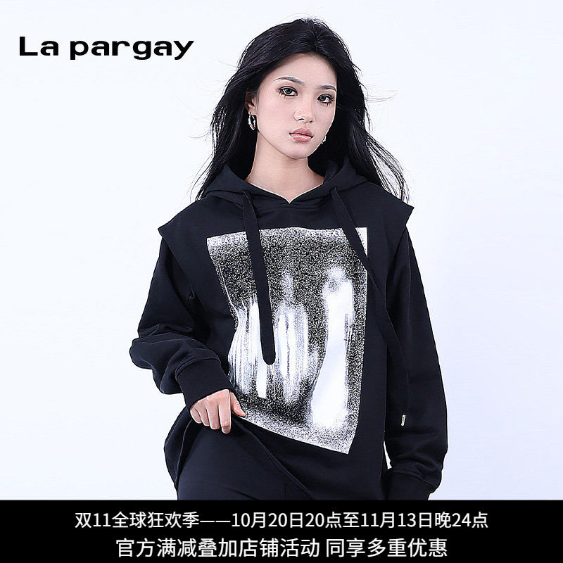 纳帕佳街头印花连帽卫衣女宽松