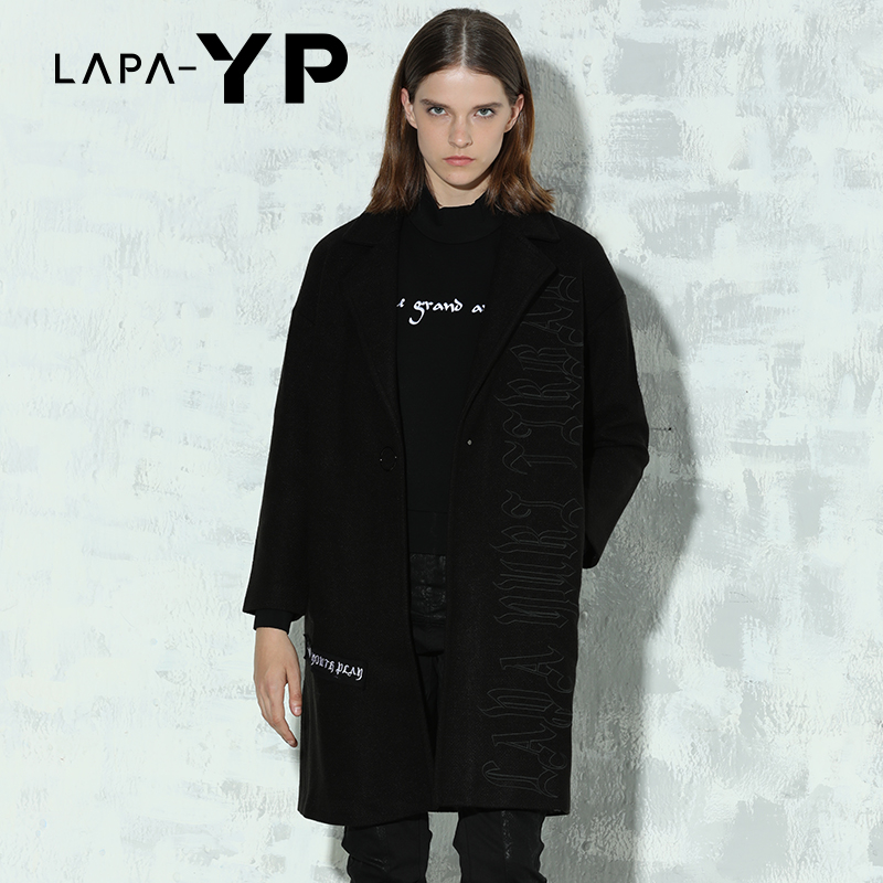 冬季字母大衣中长款呢子休闲上衣