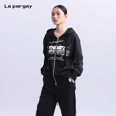 Lapargay连帽拉链短款外套
