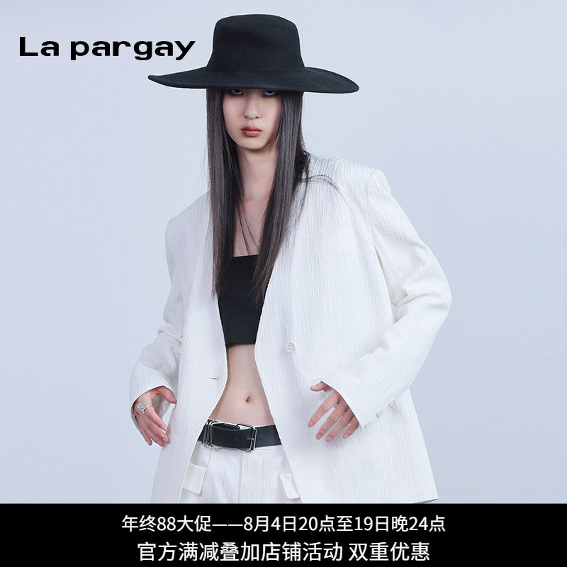 纳帕佳极简廓形肌理长袖西装女