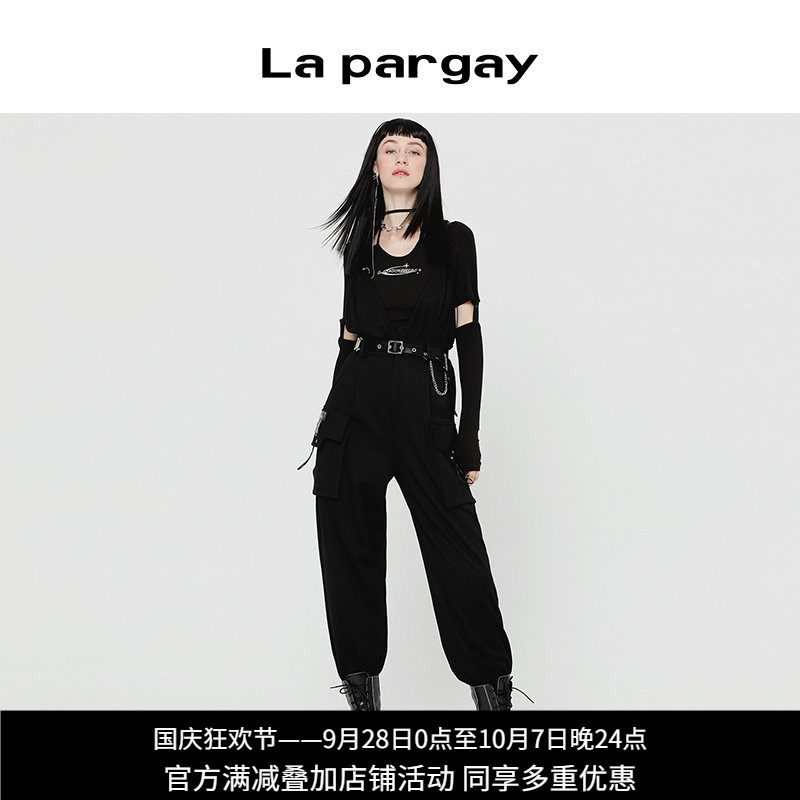 搭吊带款休闲背带裤纳帕佳