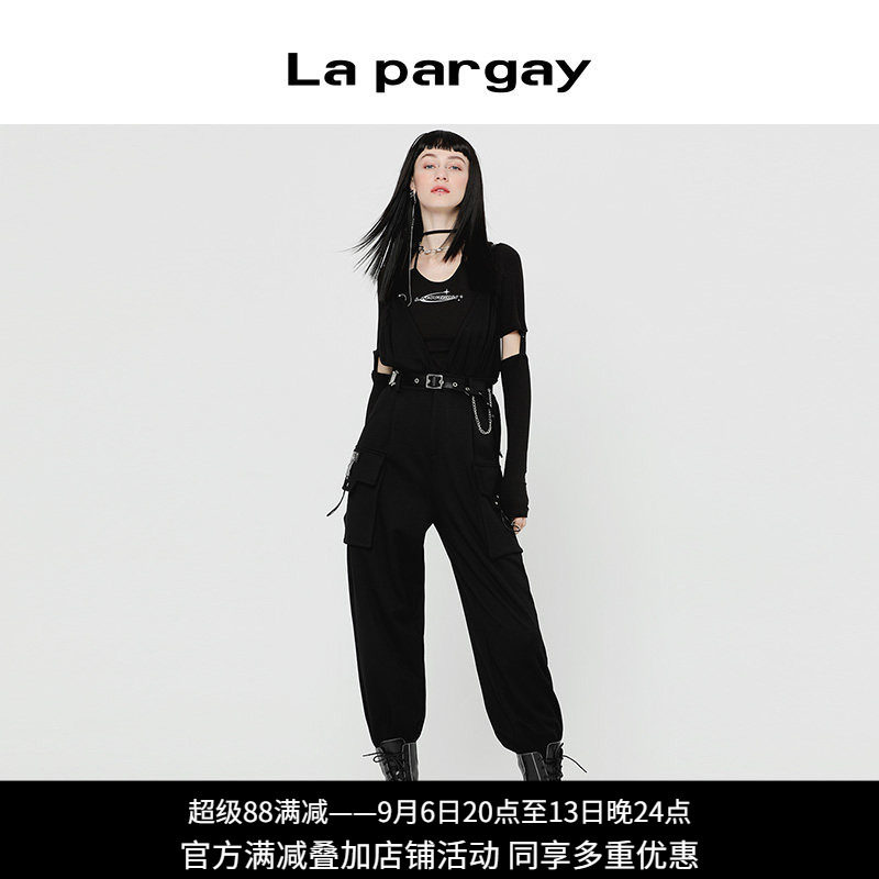 搭吊带款休闲背带裤纳帕佳