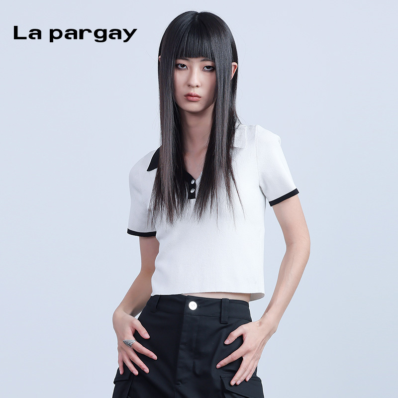 Lapargay简约百搭显高短袖POLO