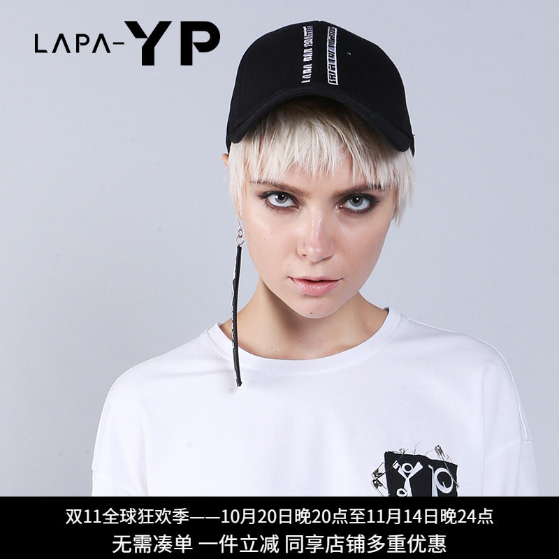 纳帕佳La paY－P冬季新款字母街头圆顶出游贴章平舌棒球帽休闲帽