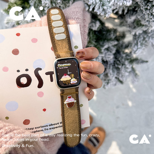 CA.双层羊毛暖宝宝魔术贴表带