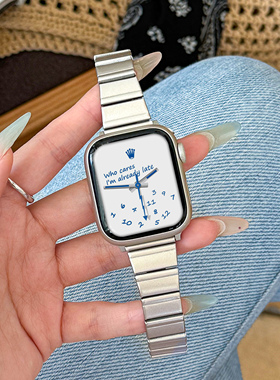 CA. 《小方块》不锈钢金属表带适用于苹果手表iWatch10applewatch