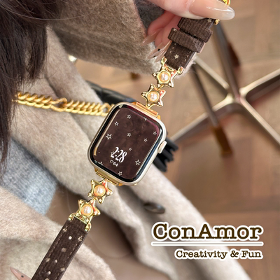 CA.灯芯绒珍珠星星表带