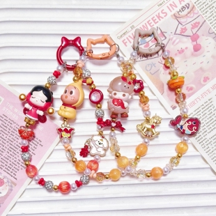 【原创】正版泡泡家马马福福新年萌粒可爱简约春节手机挂链钥匙链