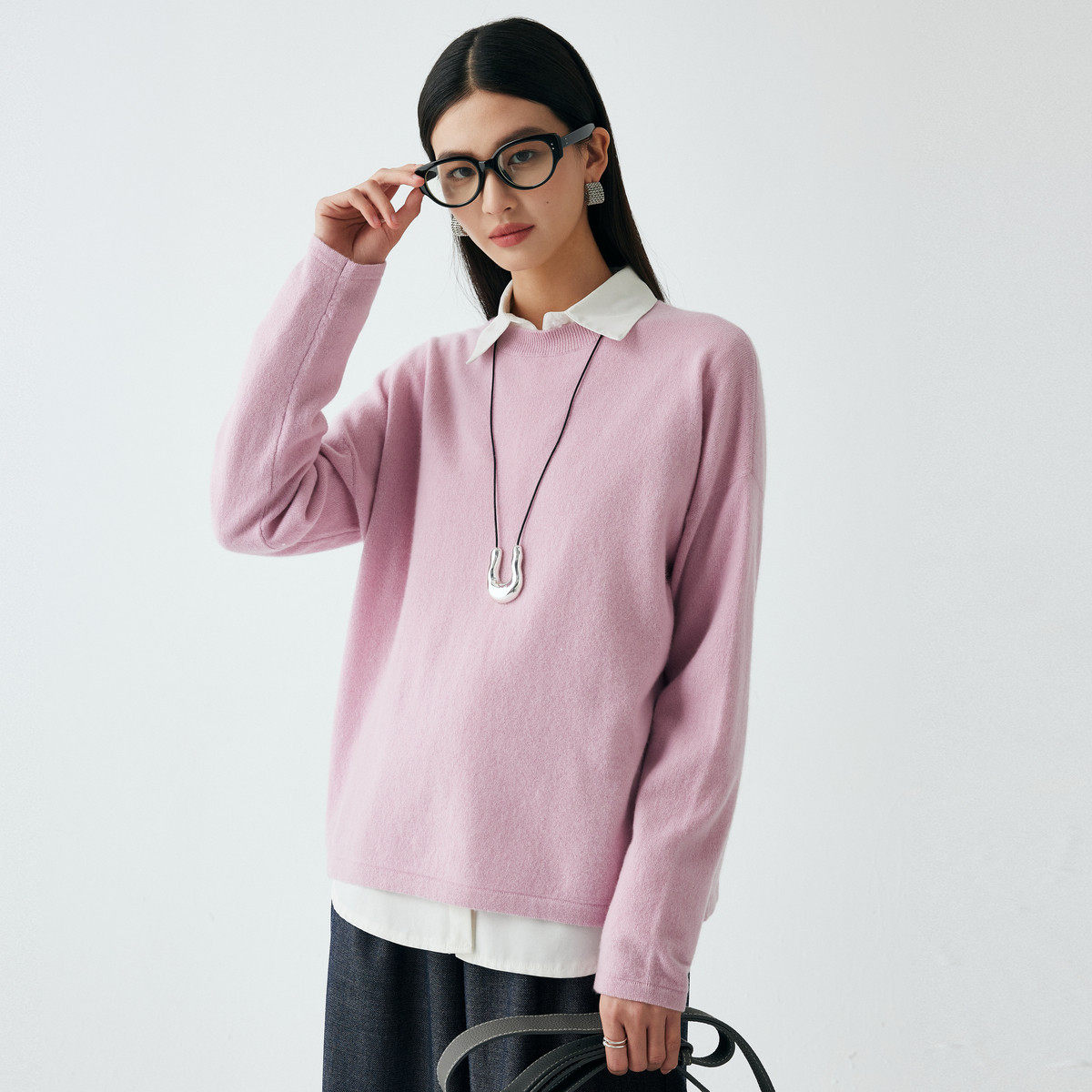 PALUOPO/帕罗山羊绒圆领女衫ET2F8158R