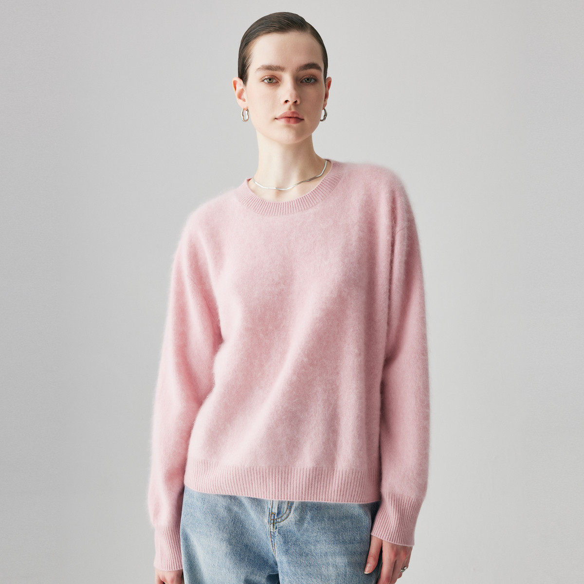 秋冬圆领百搭软糯羊绒打底针织衫女ET2F8257R