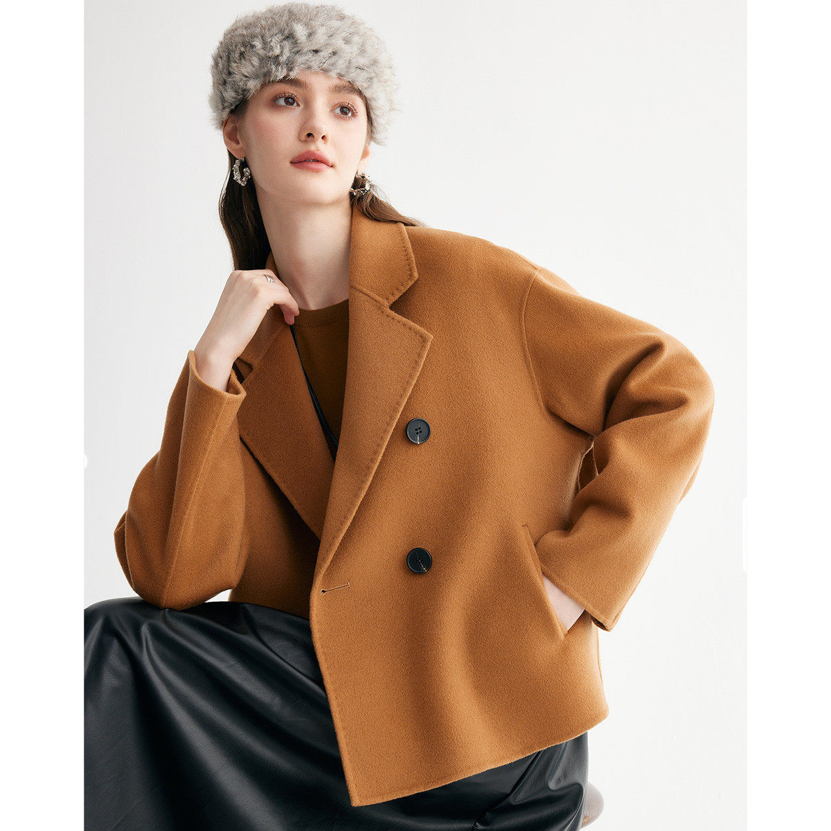 PALUOPO/帕罗山羊绒羊绒大衣ET250366D