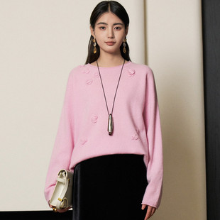 PALUOPO/帕罗【重工立体钩花】圆领百搭羊绒衫ET255207R