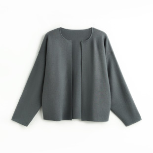 PALUOPO ET2F8512Y 帕罗含绵羊毛圆领女开衫