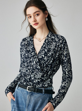 PALUOPO/帕罗绵羊毛斜襟女衫ET2F2221Y