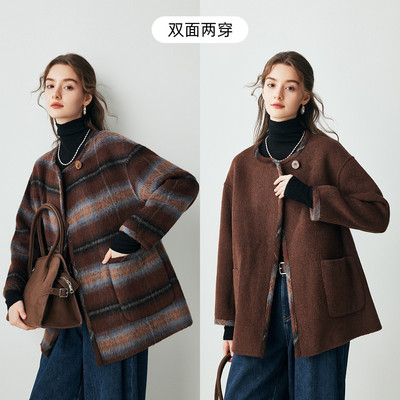 【设计总监然姐】PALUOPO/帕罗绵羊毛女大衣ET250109D