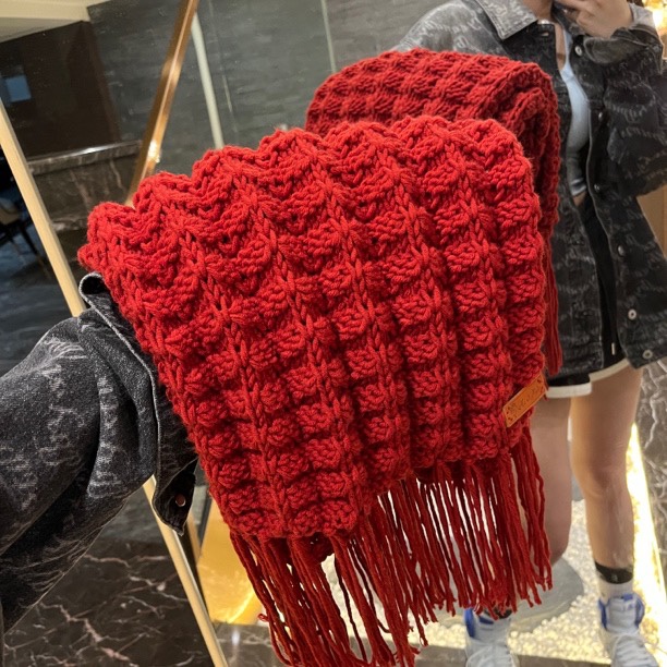 中粗手工围巾diy爱米自织围巾