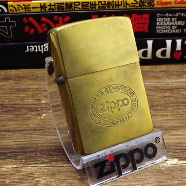 二手Zippo85年纯铜蚀刻LOGO大斜底正品美国防风打火机原装进口