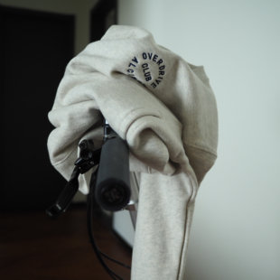 过载商店 超重磅宽松复古美式圆领灰刺绣纯棉毛圈口袋卫衣