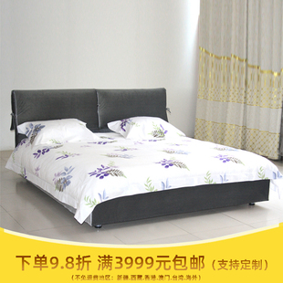 软床 双人布艺床订制 现代时尚 2000双人床 简约可拆洗床 1800