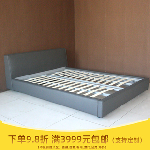 皮床 皮床订制 现代风格 2000床 1.5米双人床深灰色多色可选 1800