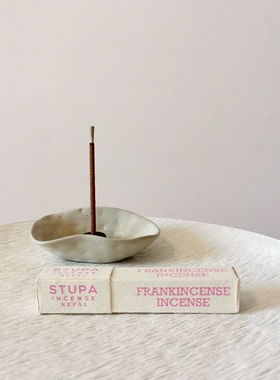 轻奢复古手捏粗陶陶瓷香座插香盘摆件STUPA线香底座锥香塔香座